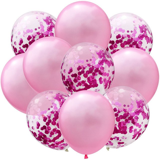 Pink Color  12″ 10pcs Filled With Helium