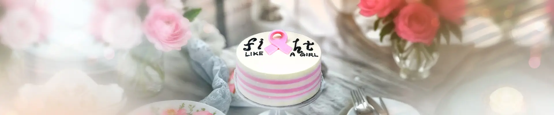 Pink Ribbon Cup Cake