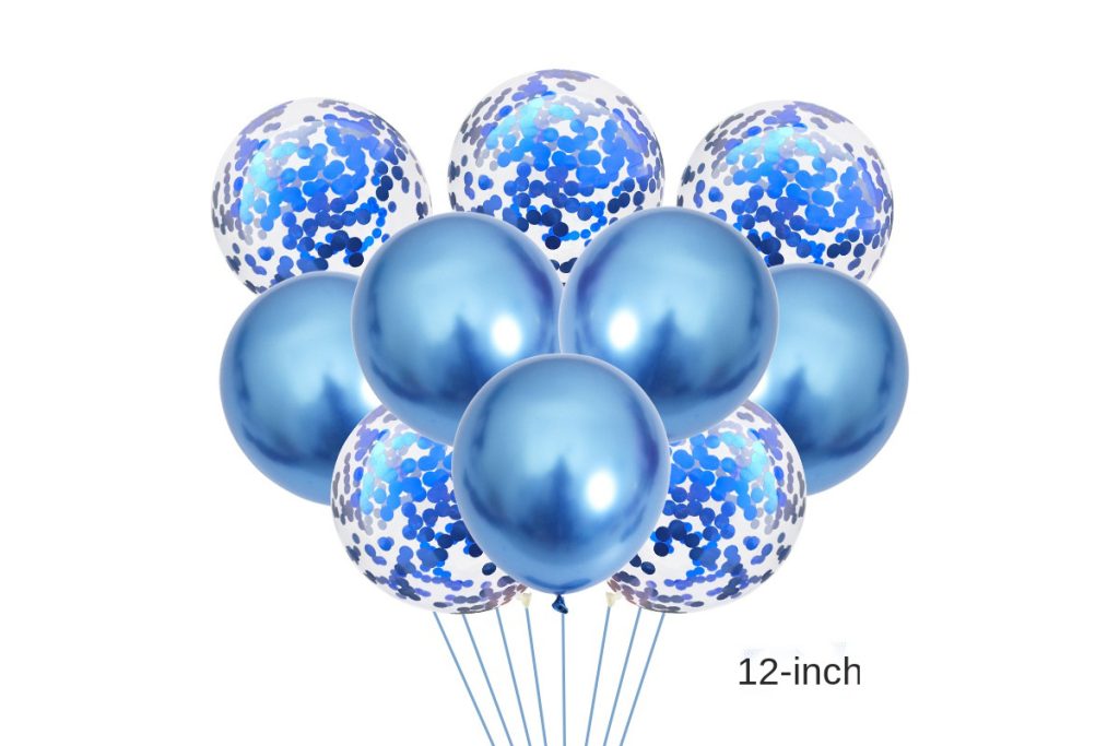 Blue Color 12″ 12pcs Filled With Helium