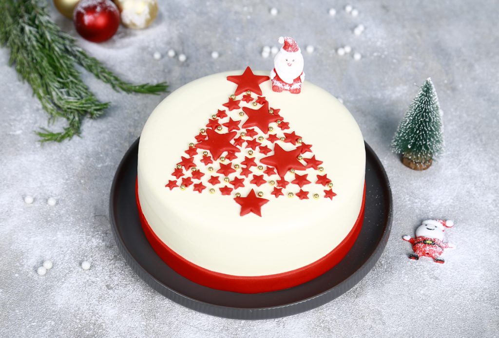 Christmas Santa Tree Cake Dubai full scene