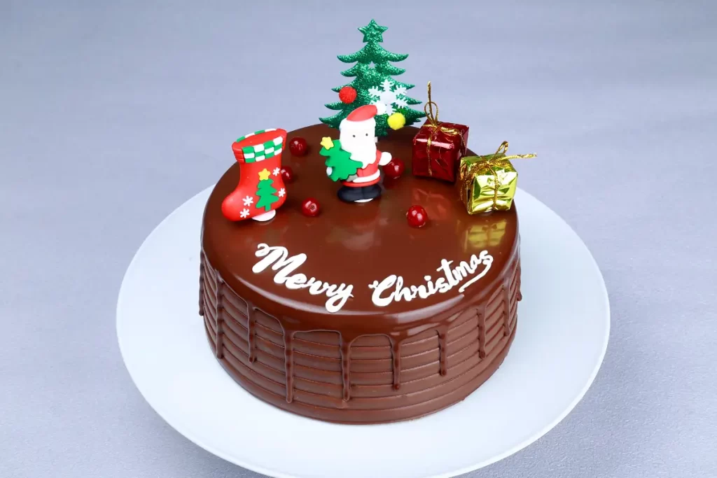 Christmas Santa Gift Cake Dubai full scene