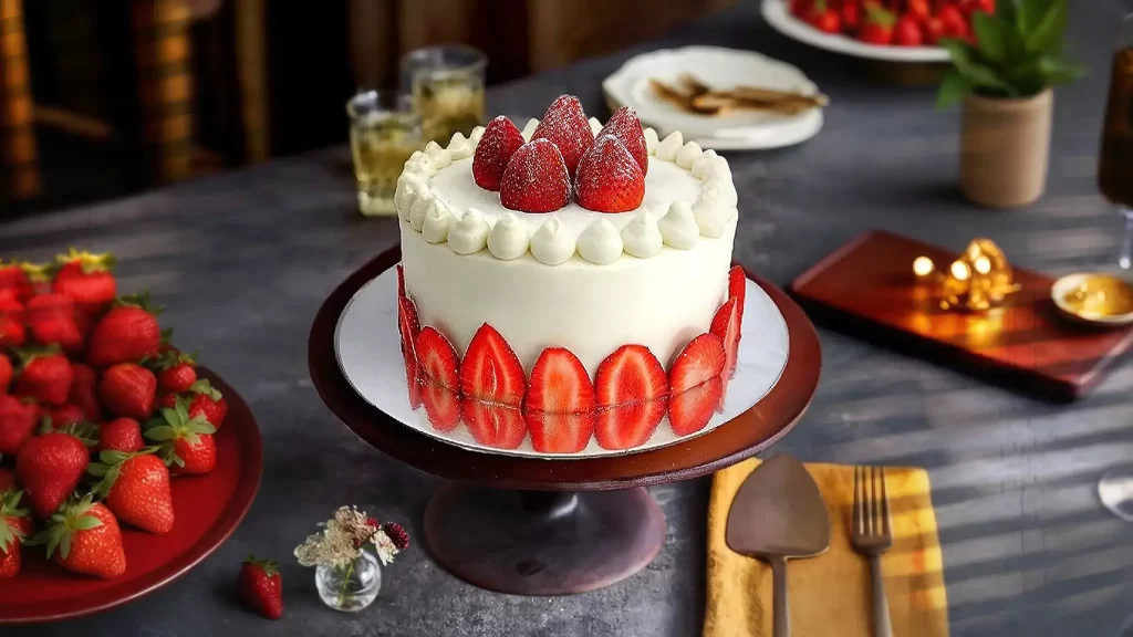 Snow Strawberry Cake