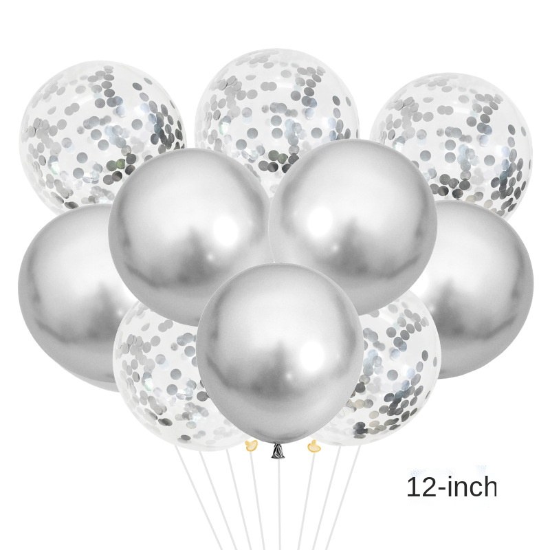 Silver Color 12″ 12pcs Filled With Helium